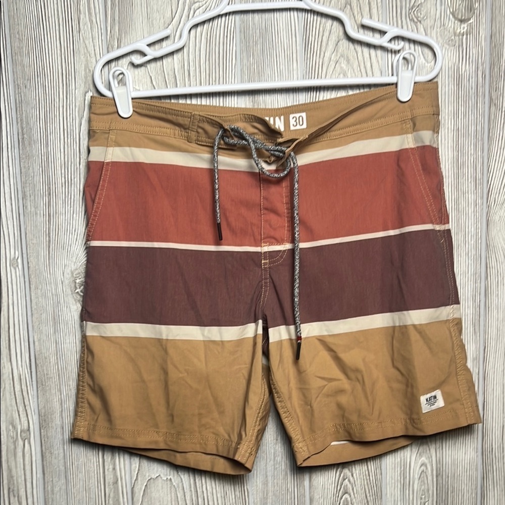 Katin Brown and Tan Board Shorts Quick-Dry Swimwear Duke Boardshorts Size 30
